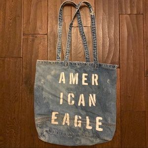 AEO Distressed Denim Tote